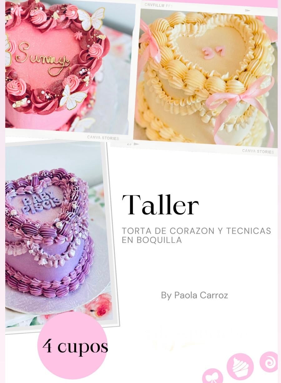 Taller: Torta de Corazon y Técnicas de Boquillas