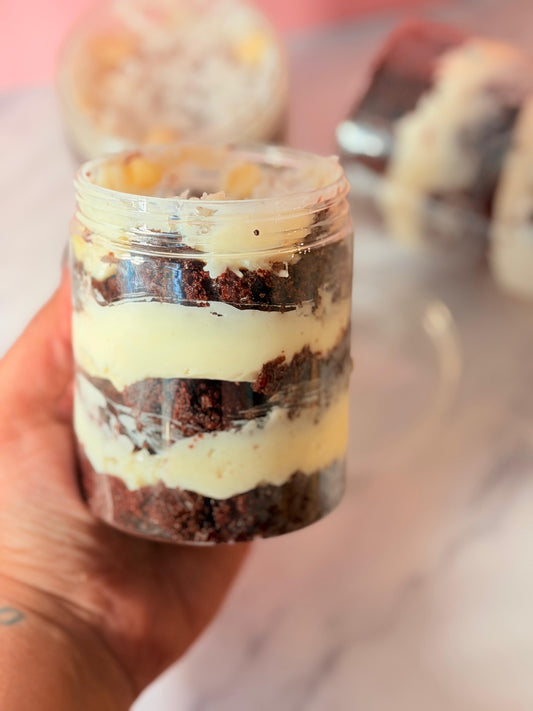 Porción de tobleron blanco de coco